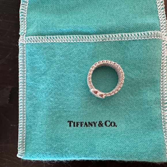 Tiffany & Co. Sterling Silver Mesh Heart Ring - Picture 3 of 7